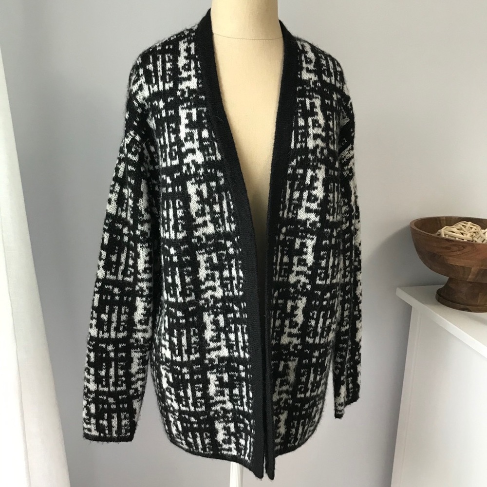 Reiss Nico Textured Open Front Cardigan Sweater